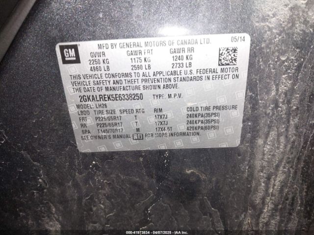 2GKALREK5E6338250 GMC Terrain Sle-2