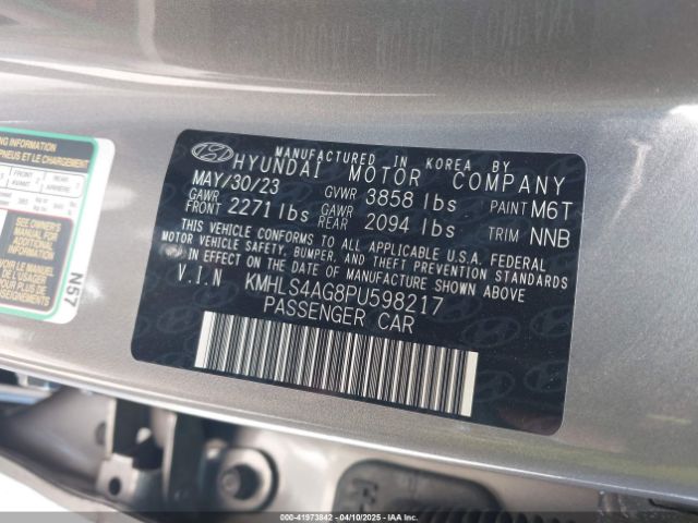 KMHLS4AG8PU598217 Hyundai ELANTRA SEL