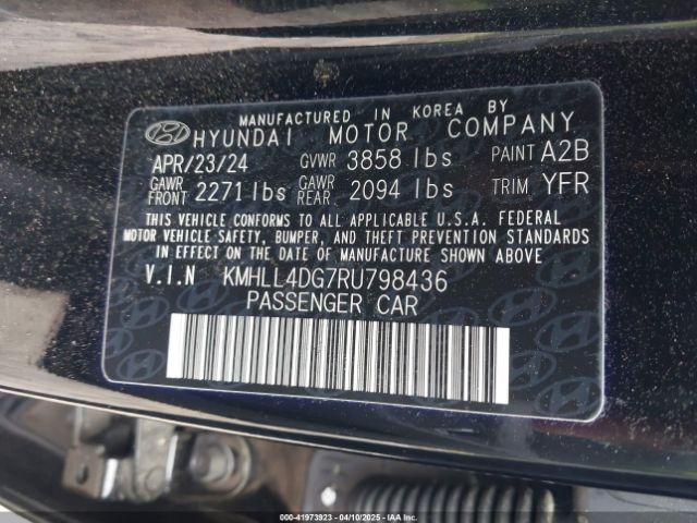 KMHLL4DG7RU798436 Hyundai ELANTRA SE