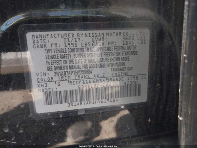 3N1AB7AP1HY259684 Nissan SENTRA S
