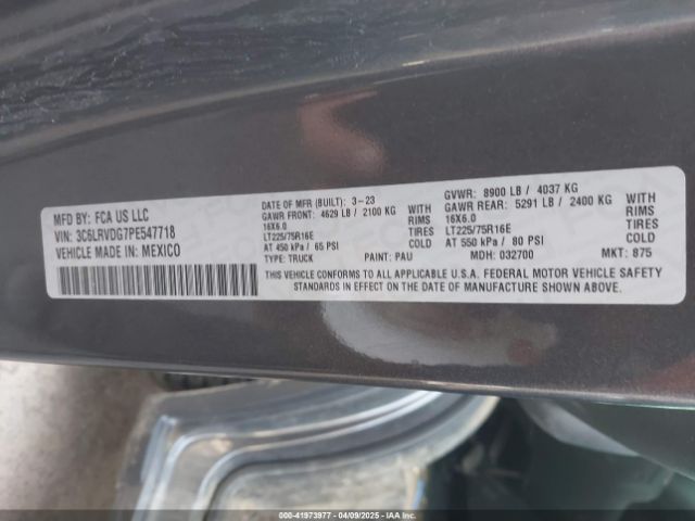 3C6LRVDG7PE547718 RAM Promaster 2500 High Roof 159 Wb