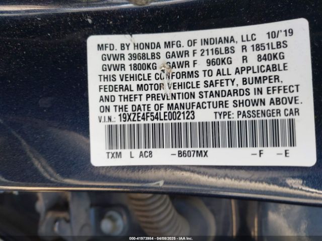 19XZE4F54LE002123 Honda INSIGHT EX