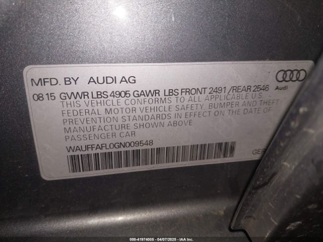 2016 AUDI A4 WAUFFAFL0GN009548 Photo 8
