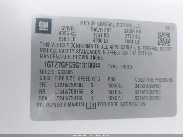 1GTZ7GFG5G1318684 GMC Savana 3500 Work Van