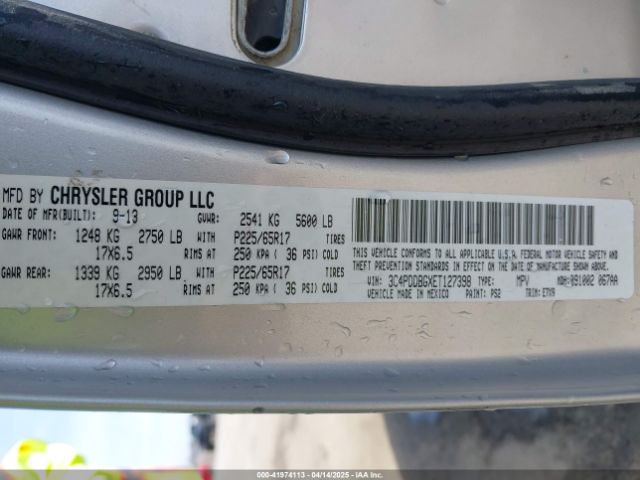 3C4PDDBGXET127398 Dodge Journey Sxt