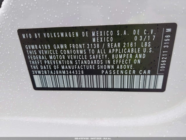 3VW2B7AJ8HM344328 Volkswagen Jetta 1.4t S