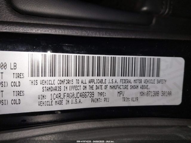 1C4RJFAG0JC466739 Jeep Grand Cherokee Altitude 4x4