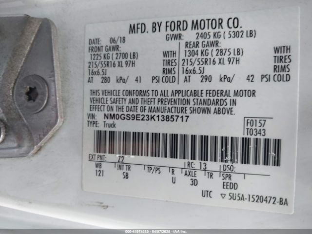 NM0GS9E23K1385717 Ford Transit Connect Xl