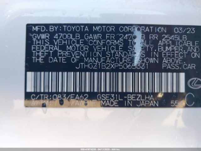 JTHGZ1B2XP5065331 Lexus Is 350 F Sport