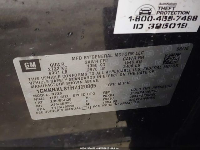 1GKKNXLS1HZ120885 GMC Acadia Denali