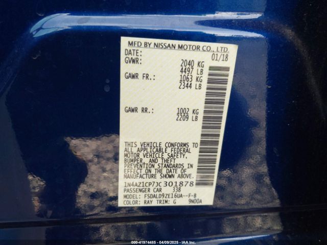 1N4AZ1CP7JC301878 Nissan LEAF SV
