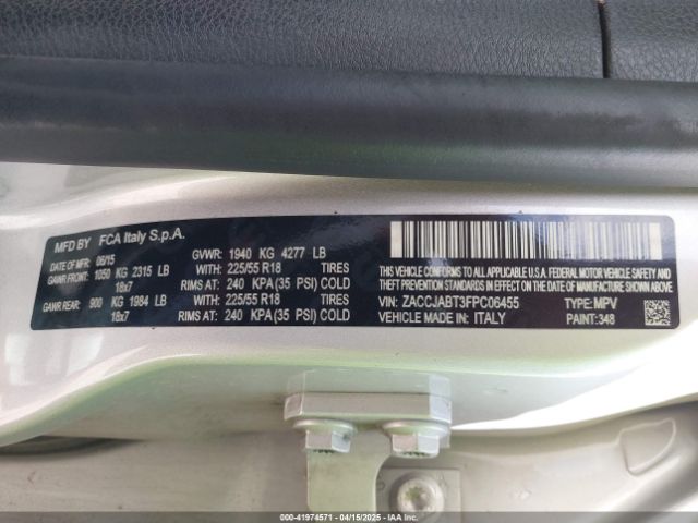 ZACCJABT3FPC06455 Jeep Renegade Latitude