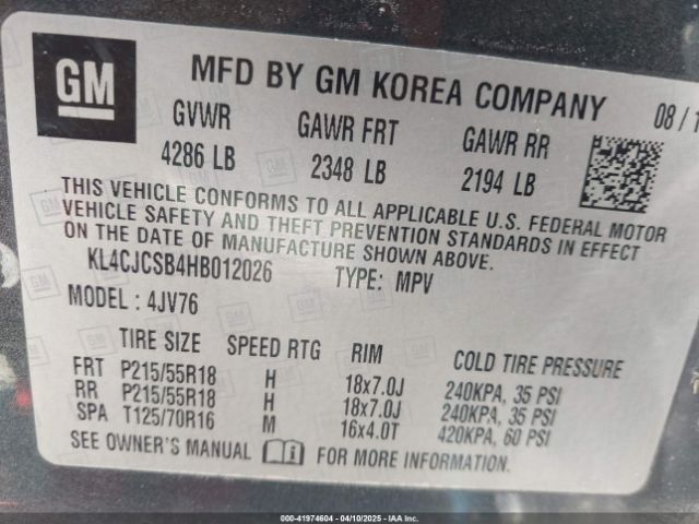 KL4CJCSB4HB012026 Buick Encore Essence