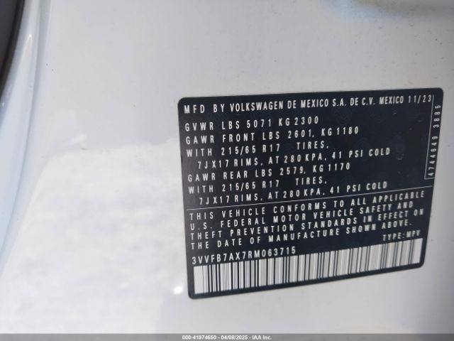 3VVFB7AX7RM063715 Volkswagen Tiguan 2.0t S
