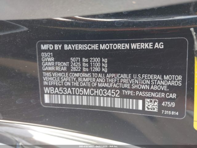 WBA53AT05MCH03452 BMW M440I