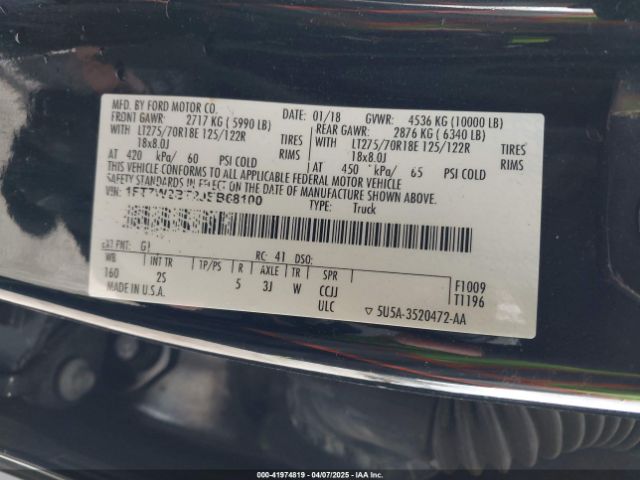 1FT7W2BT2JEB68100 Ford F-250 Xlt