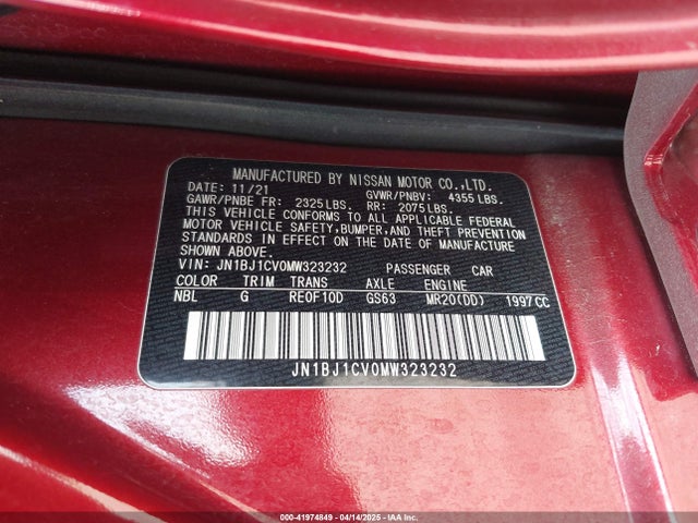 JM1BJ1CVOMW323232 Nissan Rouge Sport