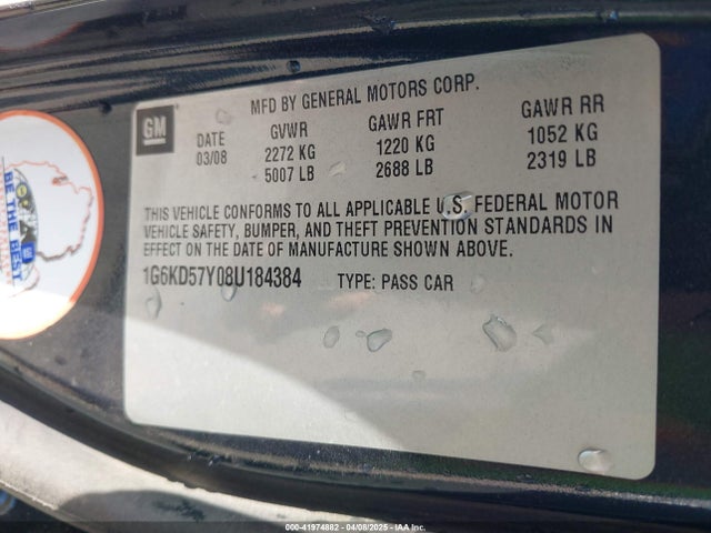 2008 CADILLAC DTS 1G6KD57Y08U184384 Photo 8