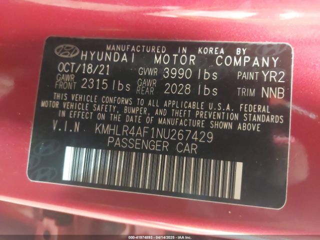 KMHLR4AF1NU267429 Hyundai Elantra N Line