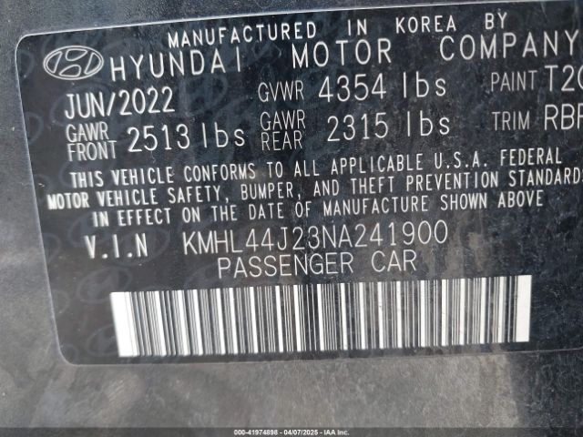 KMHL44J23NA241900 Hyundai Sonata Sel Plus