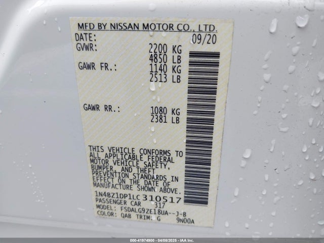 1N4BZ1DP1LC310517 Nissan Leaf Sl Plus 62 Kwh