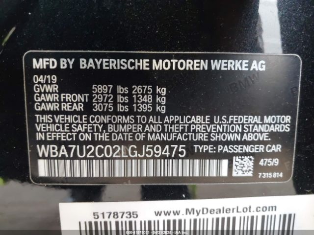 WBA7U2C02LGJ59475 BMW 750i Xdrive