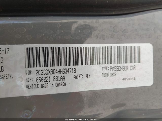 2C3CDXBG4HH634718 Dodge Charger Se Rwd