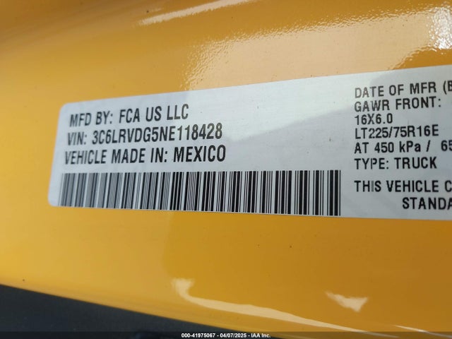 3C6LRVDG5NE118428 RAM Promaster 2500