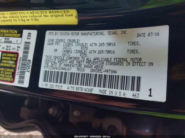 5TFCZ5AN6GX046167 Toyota Tacoma Trd Off Road