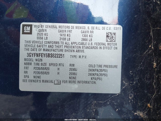 2011 CADILLAC SRX 3GYFNFEY6BS622251 Photo 8