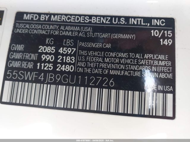 55SWF4JB9GU112726 Mercedes-Benz C 300 Luxury/sport