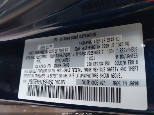 JM3KFBBM8N0597464 Mazda Cx-5 2.5 S Select