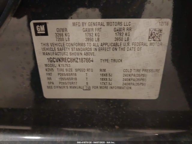 1GCVKREC8HZ187664 Chevrolet Silverado 1500 1lt