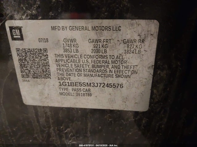 1G1BE5SM3J7245576 Chevrolet Cruze Lt Auto