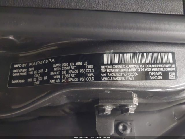 2019 JEEP RENEGADE ZACNJBC17KPK22354 Photo 8
