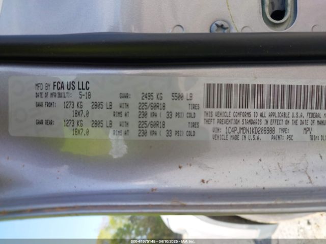 1C4PJMDN1KD208988 Jeep Cherokee Limited 4x4