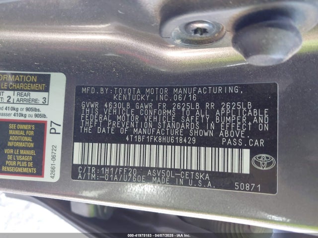 4T1BF1FK8HU618429 Toyota CAMRY SE
