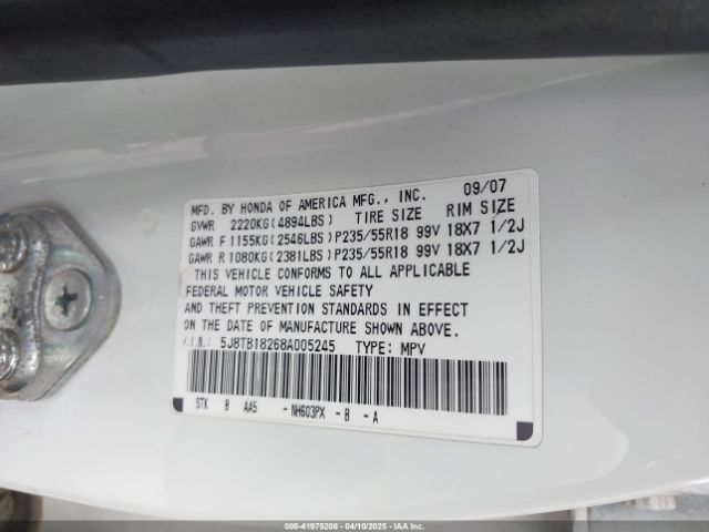 2008 ACURA RDX 5J8TB18268A005245 Photo 8