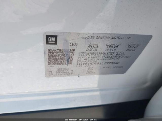1GYKPCRS1LZ228982 Cadillac Xt6 Fwd Premium Luxury