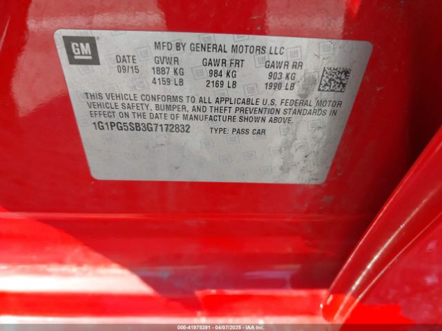 1G1PG5SB3G7172832 Chevrolet Cruze Limited Ltz Auto