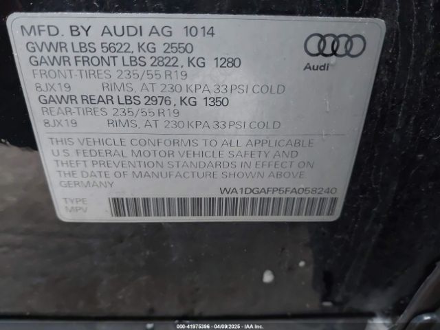 WA1DGAFP5FA058240 Audi Q5 3.0t Premium Plus