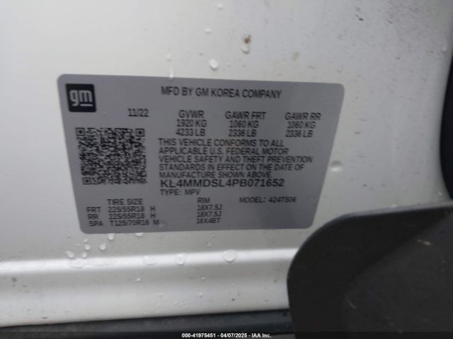 KL4MMDSL4PB071652 Buick Encore Gx Select Fwd