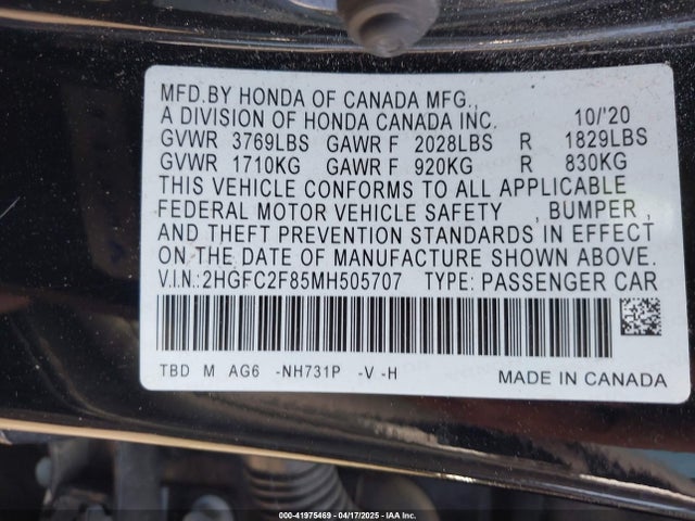 Honda Civic Sport 2021 2HGFC2F85MH505707 Image 9