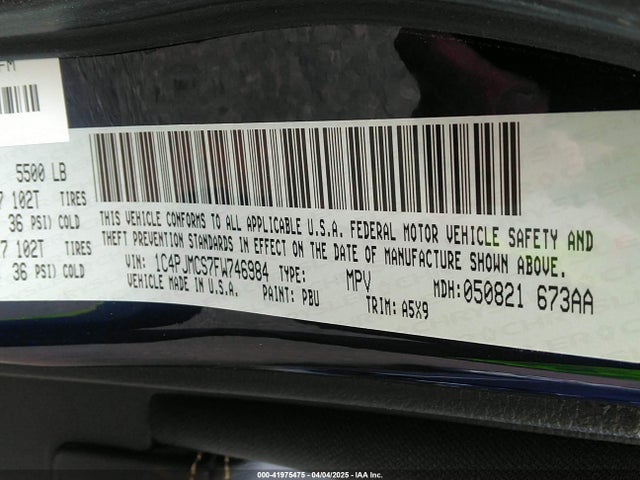 1C4PJMCS7FW746984 Jeep Cherokee Latitude