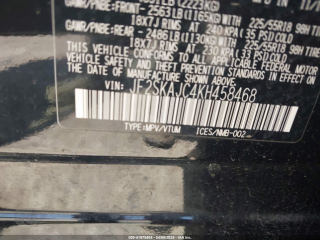 JF2SKAJC4KH458468 Subaru Forester Sport