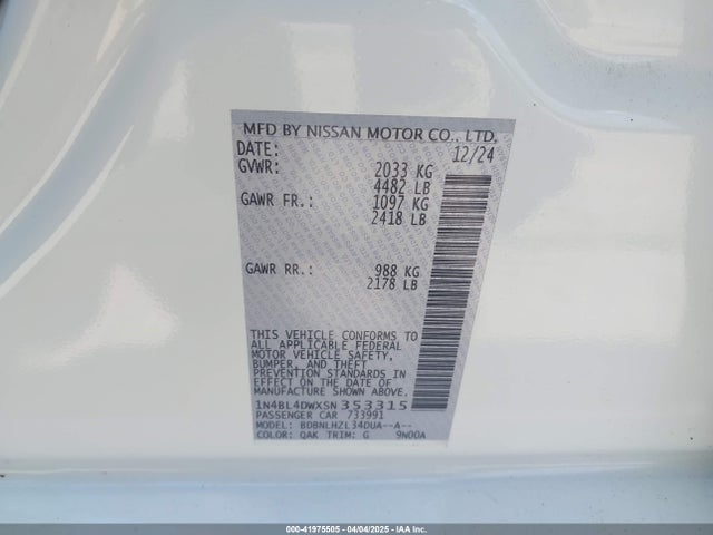 1N4BL4DWXSN353315 Nissan Altima Sv Awd