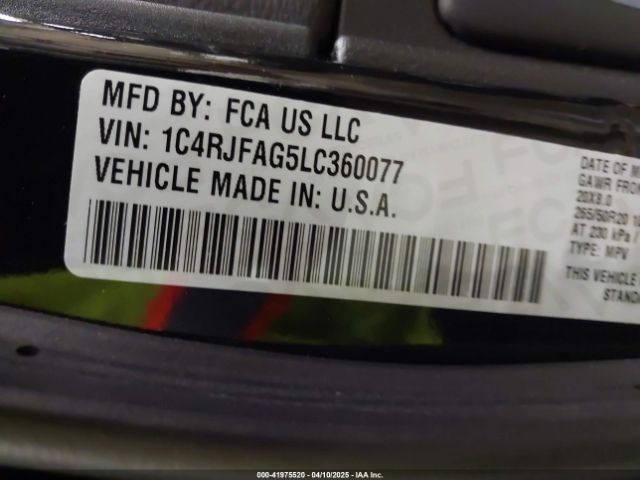 1C4RJFAG5LC360077 Jeep Grand Cherokee Altitude 4x4