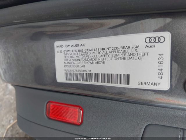 WAUFACF56RA045010 Audi A5 Sportback Premium Plus 45 Tfsi Quattro S Tronic