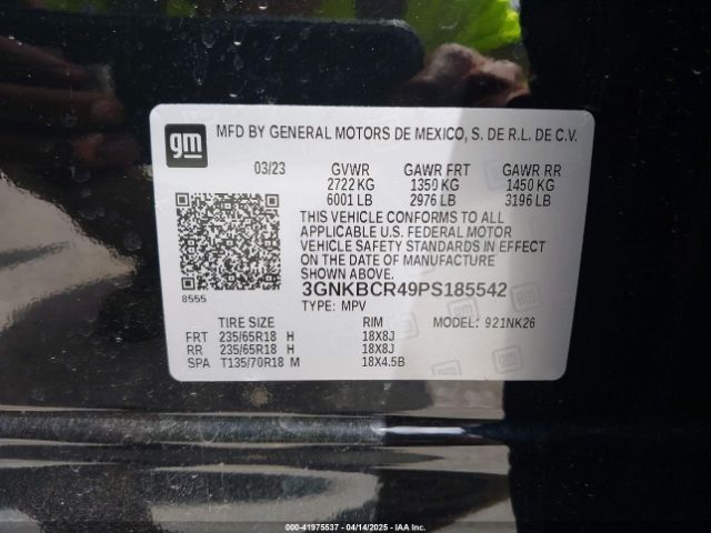 3GNKBCR49PS185542 Chevrolet Blazer Fwd 2lt