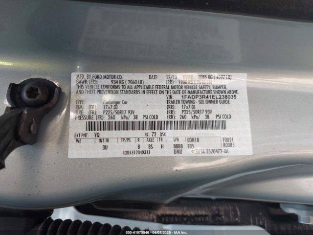 1FADP3R41EL238035 Ford FOCUS ELECTRIC